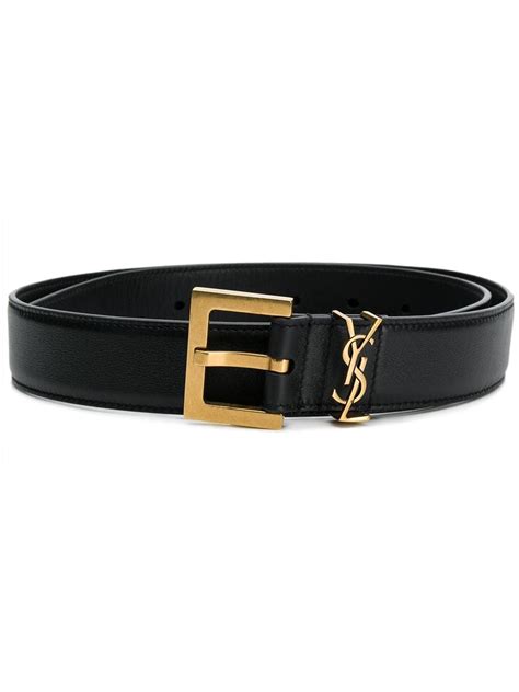 black ysl belt with gold buckle|YSL belt on person.